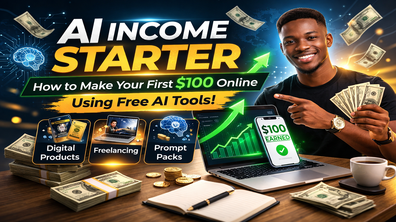 AI INCOME STATER: How to Make Your First $100 Online Using Free AI Tools